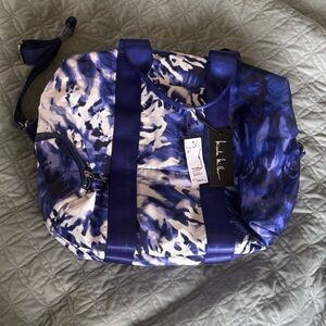 Nicole Miller Brand Blue Marble Weekender Bag